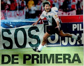 Recorte periodístico "SOS... de Primera" sobre el ascenso 2001